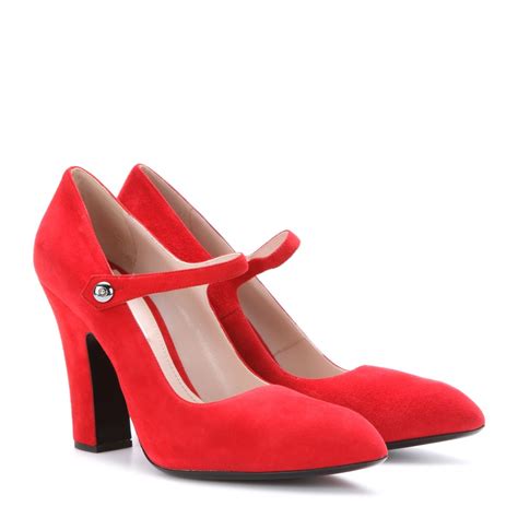 miu miu red suede shoes|women's miu michu shoes.